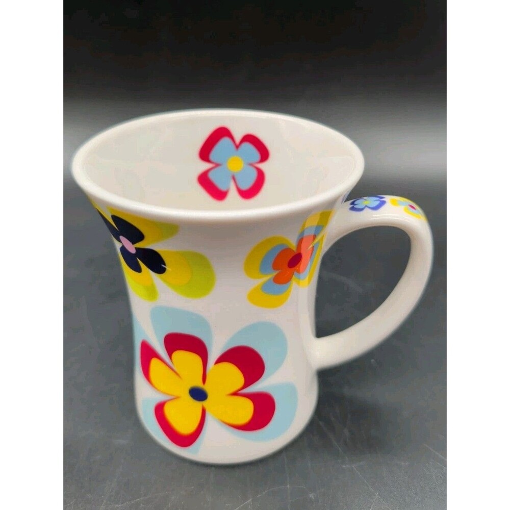 Churchill Fine China Mug Retro Floral Flower Power Coffee Cup Colorful Hippie